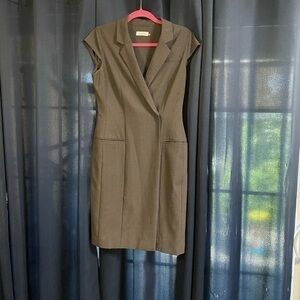 Calvin Klein gray sleeveless blazer dress office work attire